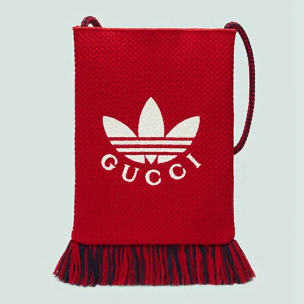 GUCCI Adidas X Medium Messenger Bag - Rood gehaakt breisel