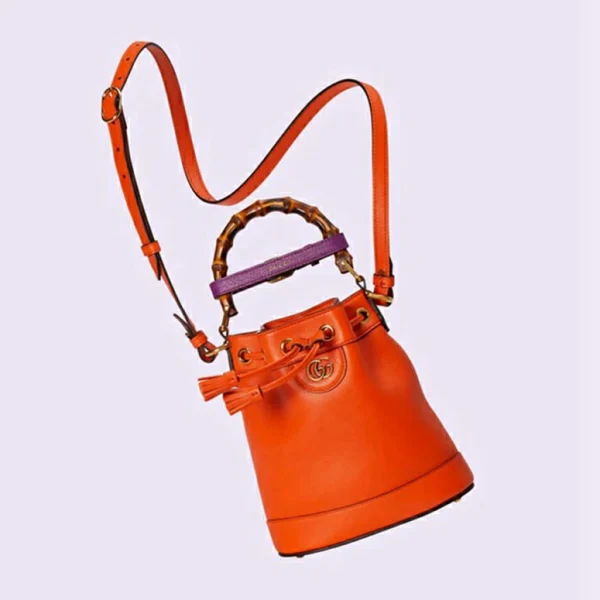 GUCCI Diana Mini Bucket Bag - Oranje Leer