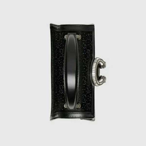 GUCCI Dionysus mini tas met handvat aan de bovenkant - zwart satijn