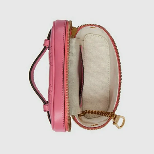 GUCCI GG Matelassé mini tas met handvat aan de bovenkant - roze leer