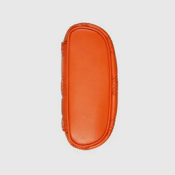 GUCCI GG Matelassé mini tas met handvat aan de bovenkant - oranje leer