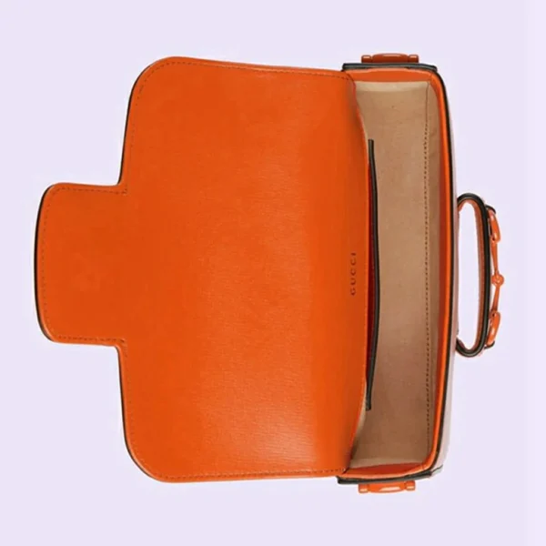 GUCCI Horsebit 1955 kleine schoudertas - oranje leer