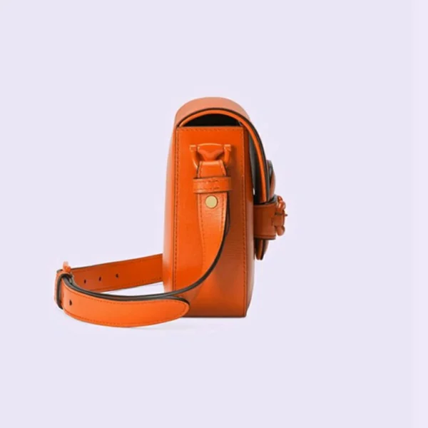 GUCCI Horsebit 1955 kleine schoudertas - oranje leer