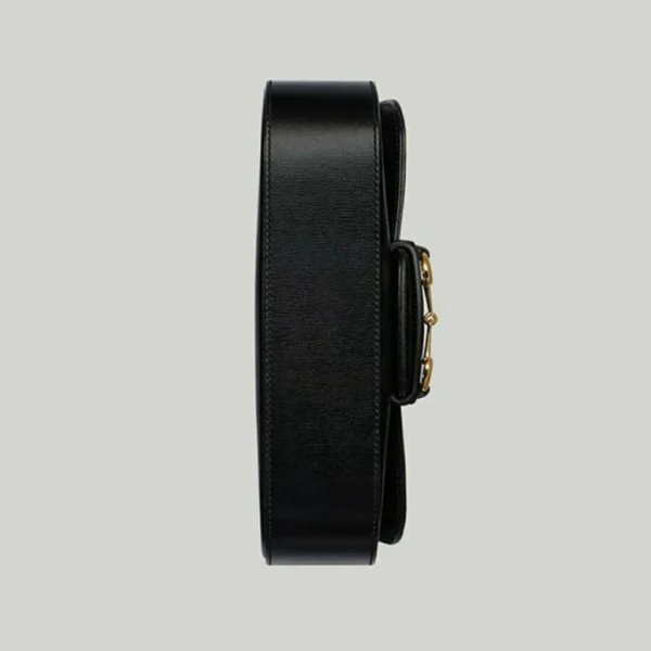 GUCCI Horsebit 1955 kleine schoudertas - zwart leer