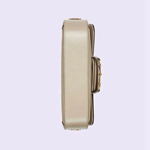 GUCCI Horsebit 1955 schoudertas - beige en wit