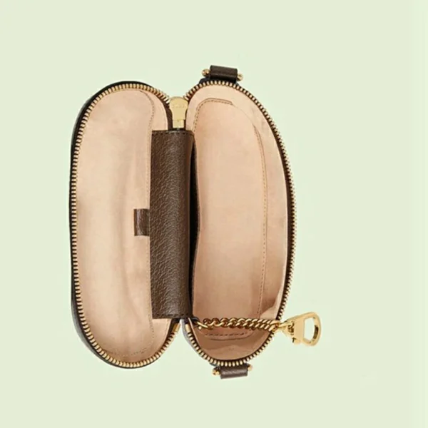 GUCCI Ophidia GG Mini tas met handvat aan de bovenkant - Beige en ebbenhout Supreme